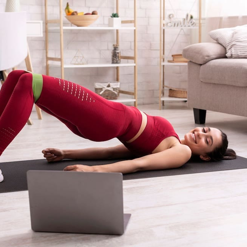 woman doing yoga exercises